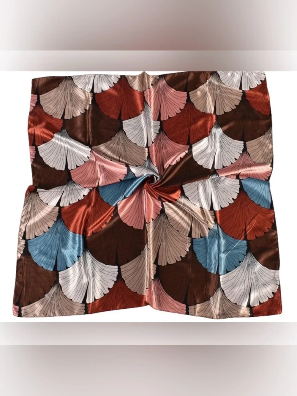 ✨NEW Silk like Floral Scarf Headwrap in Brown, Blue, Cream